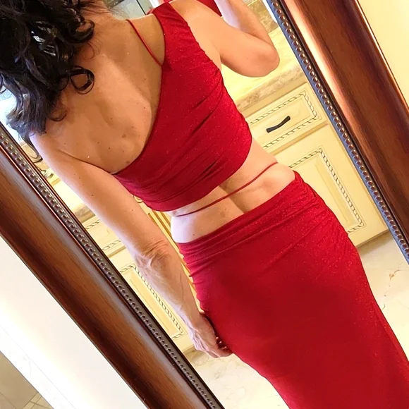 Tiger Mist Red Pearlie Top & Skirt Set, XS - Picture 13 of 14